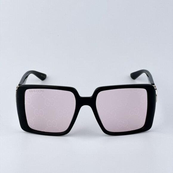 Gucci GG1692S 006 BRAND NEW Sunglasses Black Pink Mirror Logo Women Square main image 8